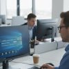 tecnico IT applica patch ufficiale Microsoft per estendere aggiornamenti Windows 10 su PC aziendali