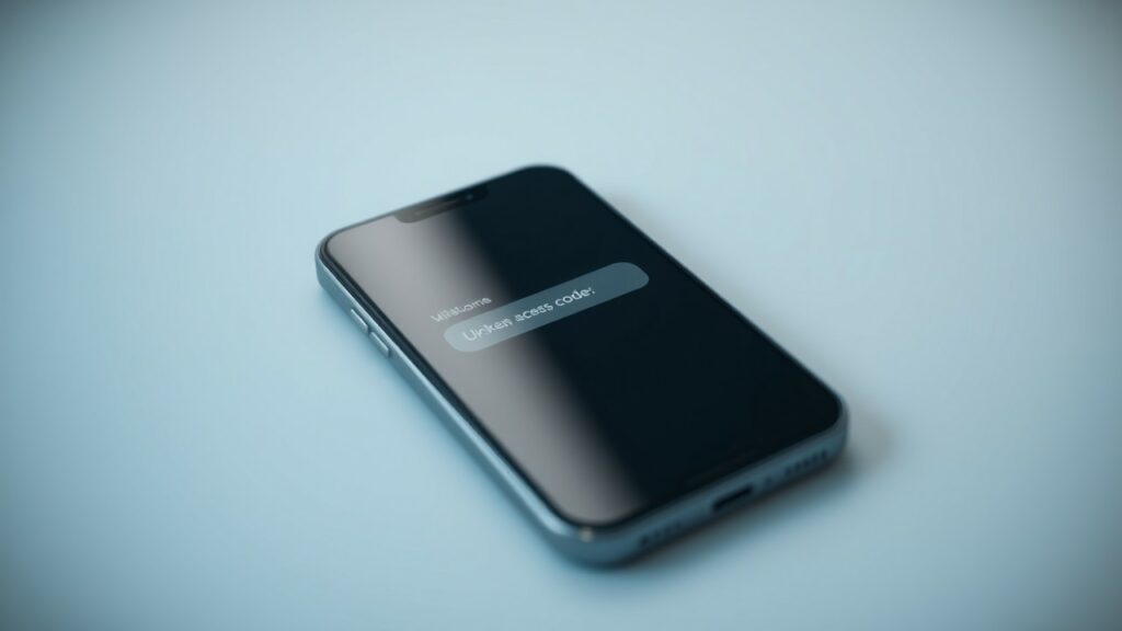 Smartphone che riceve un codice di accesso per un account sconosciuto.