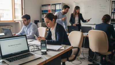 tethering usb azienda connessione emergenza