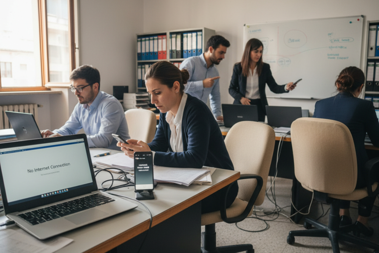 tethering usb azienda connessione emergenza